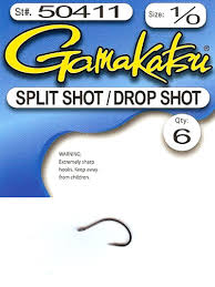 The bait can vary, but the hook stays consistent: Gamakatsu Drop Shot Hooks