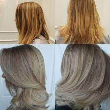 Before And After A Heavy Balayage Toned With Pravana Expess Toners Ash And Natural Pravana Expresstoney Pravana Hair Color Hair Color Techniques Hair Toner