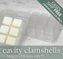 6 Cavity Clamshell Molds | For Wax Melts