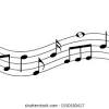 Illustration of musical notes background with hearts. 1