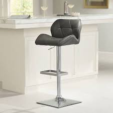Gratto 29 1 4 Black Faux Leather Gray Wood Swivel Bar Stool 32t84 Lamps Plus Swivel Bar Stools Bar Stools Blue Velvet Dining Chairs