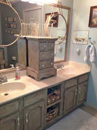 How to paint cabinets without sanding (or i guess i should light sanding)? Bathroom Vanity Makeover With Annie Sloan Chalk Paint Painted Vanity Bathroom Bathroom Cabinet Makeover Diy Bathroom Vanity