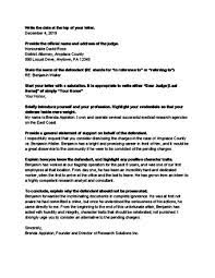 Letters of leniency are written to a judge when an individual is facing sentencing. How To Write A Letter To A Judge 11 Steps With Pictures