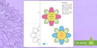 16 ideas for easy mother's day cards kids can make. Mother S Day Flower Card Template Teacher Made