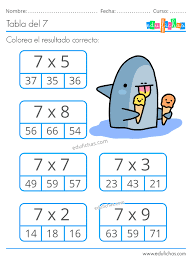 Ejercicios Con La Tabla Del 7 En 2020 Tablas De Multiplicar Aprender Las Tablas De Multiplicar Tabla De Multiplicar Para Imprimir