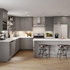 Hampton Bay Edson Shaker Assembled 30x24x15 5 In Wall Cabinet In Gray Cm3024g Kg The Home Depot In 2020 Modern Kitchen Interiors Kitchen Remodel Small Kitchen Layout
