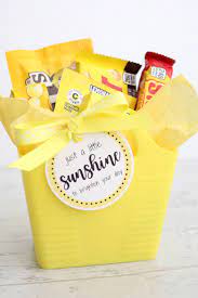 The lemonade was very heavy so i laid it in the bottom of the basket. Diy Yellow Sunshine Gift Ideas And Free Printables Aubree Originals