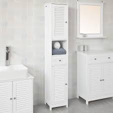 Save big on bathroom cabinets & storage at menards®! Amazon Com Haotian White Floor Standing Tall Bathroom Storage Cabinet With Shelves And Drawers Linen Tower Bath Cabinet Cabinet With Shelf Frg236 W Home Improvement