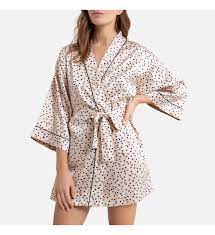 Shop with confidence on ebay! Kimono Court A Pois Manches 3 4 En Satin La Redoute Collections En Blanc