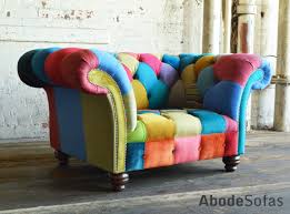 Modern British Handmade Bold Multi Coloured Patchwork Chesterfield Snuggle Chair The Perfect Addition To Brighten Patchwork Furniture Furniture Snuggle Chairs