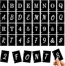 Pavement and floor stencils are great for parking lots, driveways, hallways and lobbies. Buy 86 Pcs 1inch 1 5 Inch Letter Stencils Number Symbol Stencil Set Plastic Alphabet Painting Templates Interlocking Stencil Kit For Painting On Wood Walls Fabric Chalkboard Diy Art Project 2 Fonts Online In