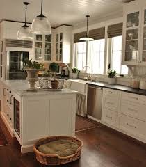 Kitchen With Dark Wood Floor Light Units Dark Worktop Pendant Lights Blinds Boarded Ceiling By Star Kitchen Renovation Kitchen Inspirations Kitchen Design