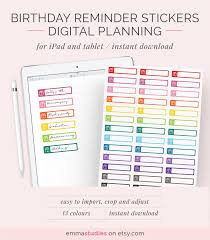 Digital Gift Birthday Anniversary Reminder Stickers Ipad Tablet Goodnotes Notability Digital Bullet Journal Planner Instant Download Reminder Stickers Digital Gifts Birthday Reminder