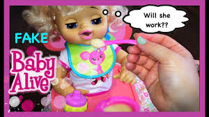 Fake Baby Alive Doll Test To See If She Works Feeding And Changing Youtube