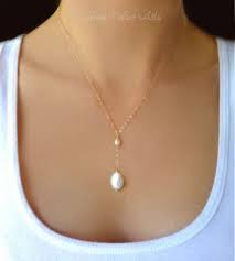 Freshwater Pearl Lariat Y Necklace Sterling Silver 14k Gold Fill Or Rose Gold Fill Bridesmaid Gifts Jewelry Simple Jewelry Beaded Dangle Necklace