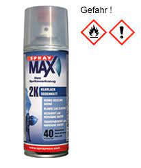 Constant atomization pressure (until emptying of can) professional paint result. Spraydose Spraymax 2k Klarlack Matt Benzinfest 400ml 680065