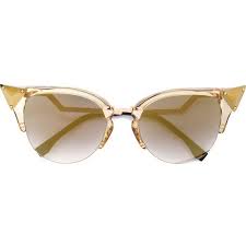 Fendi Eyewear Cat Eye Sunglasses 2647575 Pyg Liked On Polyvore Featuring Accessories Eyewear Sunglasses Metallic Cat Eye Sunnies Metallic Sunglas Gozluk