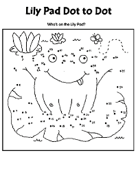 There are so many places to put bright colors contrasting with the dark leaves. Lily Pad Dot To Dot Coloring Page Crayola Com