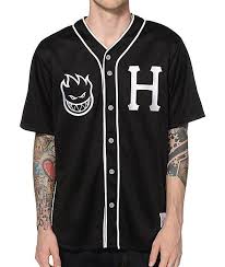 Black And White Pinstripe Baseball Jersey Huf X Spitfire Baseball Jersey Zumiez Baseball Jerseys Mens Streetwear Baseball Inspired