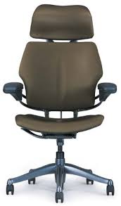 Freedom Humanscale Leather Chair F213 With Headrest Black Vicenza Leather Graphite Frame Advanced Height Adjustable Workpro Chair House