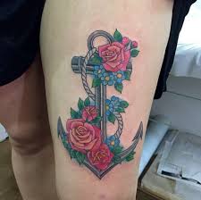 The rope entangled around the anchor has flowers attached to it portraying sweetness to your journey. 30 Floral Anchor Tattoos For Women Tattooblend