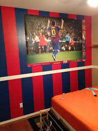 Barcelona Soccer Painted Wall For My Son Leomessi10 Dormitorio De Futbol Decoracion Habitacion Nino Decoracion Cuarto Nino