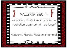 Woorde Met F Education Periodic Table Kids