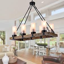 Engineered quartz countertops by caesarstone cabinets. Xipuda Dining Room Light Fixture 8 Light Farmhouse Chandelier Kitchen Island Lighting Rustic Chandeliers Over Table Pendant Light With Glass Lampshade Lodge Ceiling Island Light Amazon Com