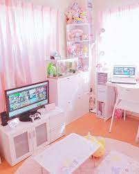 There S A Little Mimikyu Hiding In My Room Pinklife Kawaiiroom Myroom Plushies Cute Cute Room Ideas Cute Room Decor Gamer Room