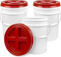 Amazon.com: ePackageSupply 5 Gallon White Bucket with Red ...