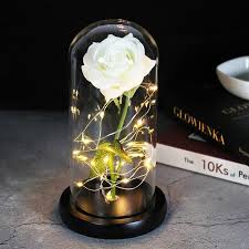 This amazing blue rose is delivered in a glass dome. Enchanted Forever Rose In Glass