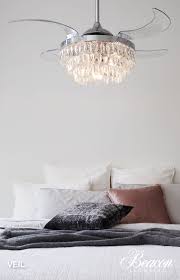 For over 50 years, the australian company beacon lighting has been an international leader in the lighting and ceiling fan industry. Fanaway Veil Ceiling Fan In Chrome With Clear Rectractable Blades And Light Chandelier Fan Beacon Lighting Ceiling Fan