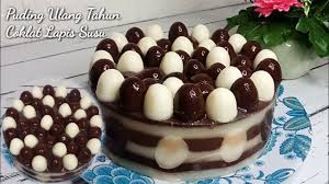Cara membuat pudding coklat : Puding Ulang Tahun Puding Coklat Lapis Susu Youtube