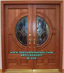Pintu Rumah Kuputarung Kaca Patri Pintu Kayu Minimalis