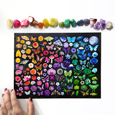This puzzle features an assortment of items in a pleasing gradient of rainbow . Josie Lewis