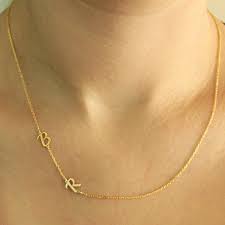 Gold Sideways Initial Necklace Personalized Letter Sterling Etsy Sideways Initial Necklace Initial Necklace Evil Eye Necklace
