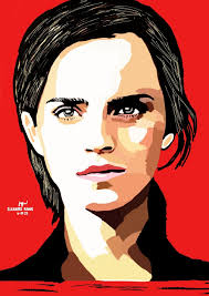 Charcoal portrait of english actress