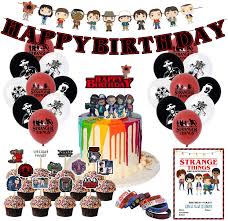Imagine an invitation that not only perfectly matches your theme, but also is super easy to edit! Buy Nelton Birthday Party Supplies For Stranger Things Includes Banner Cake Topper 24 Cupcake Toppers 18 Balloons 10 Invitations 8 Bracelets Online In Indonesia B08cfrf4vt
