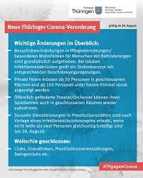 Für die konkrete umsetzung sind die bundesländer verantwortlich. Neue Corona Verordnung Ab 30 08 2020 Liga Der Politischen Interessen Und Selbstvertretung Von Menschen Mit Behinderungen In Thuringen E V
