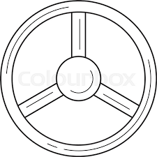 Steering Wheel Line Icon. | Stock Vector | Colourbox