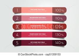 Table Chart Schedule Design Template With 5 Row Vector Banner