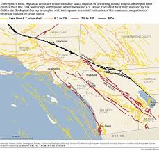 Faults Of Socal Northridge Earthquake California Map Earthquake