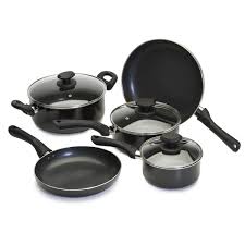 Ecolution Artistry Pfoa Free Non Stick 8 Piece Cookware Set Heavy Gauge Aluminum W Soft Silicone Handle Cookware Set Cookware Set Nonstick Nonstick Cookware
