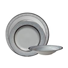 Jogo De 18 Pratos Em Porcelana Brunswick Platinum Noritake Prato De Sobremesa Magazine Luiza