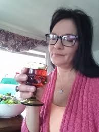 Drinking hard cider and eating chocolate bunnies