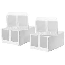 Ikea 4 Er Set Schuh Box Skubb Schuhaufbewahrung Schuhkarton 22x34x16cm Weiss Eur 18 49 Picclick De