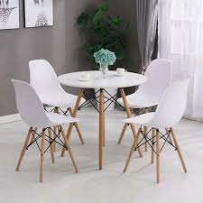 Furniturebox uk novara chrome metal round glass dining table and 4 modern lorenzo dining chairs (dining table only). Round Kitchen Table And Chairs Set 4 20 0 Dealsan