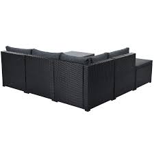 3.9 out of 5 stars. 6 Piece Outdoor Furniture Set With Pe Rattan Wicker Patio Garden Sectional Sofa Chair Removable Cushions Black Wicker Buy At The Price Of 715 06 In Aliexpress Com Imall Com