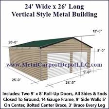 No need to worry as our prices also include free delivery and installation on your pad. 24 X 26 Steel Building Vertical Roof Metal Garage Metal Carport Depot