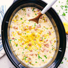 Cheesy Ham And Potato Soup In A Crock Pot Ham Soup Recipes Ham And Potato Soup Potato Soup Crock Pot